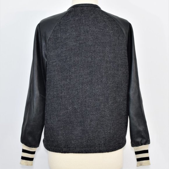 Isabel Marant Etoile Cypress Varsity Jacket Wool Leather Bomber Coat 36 M 6 - Picture 8 of 15